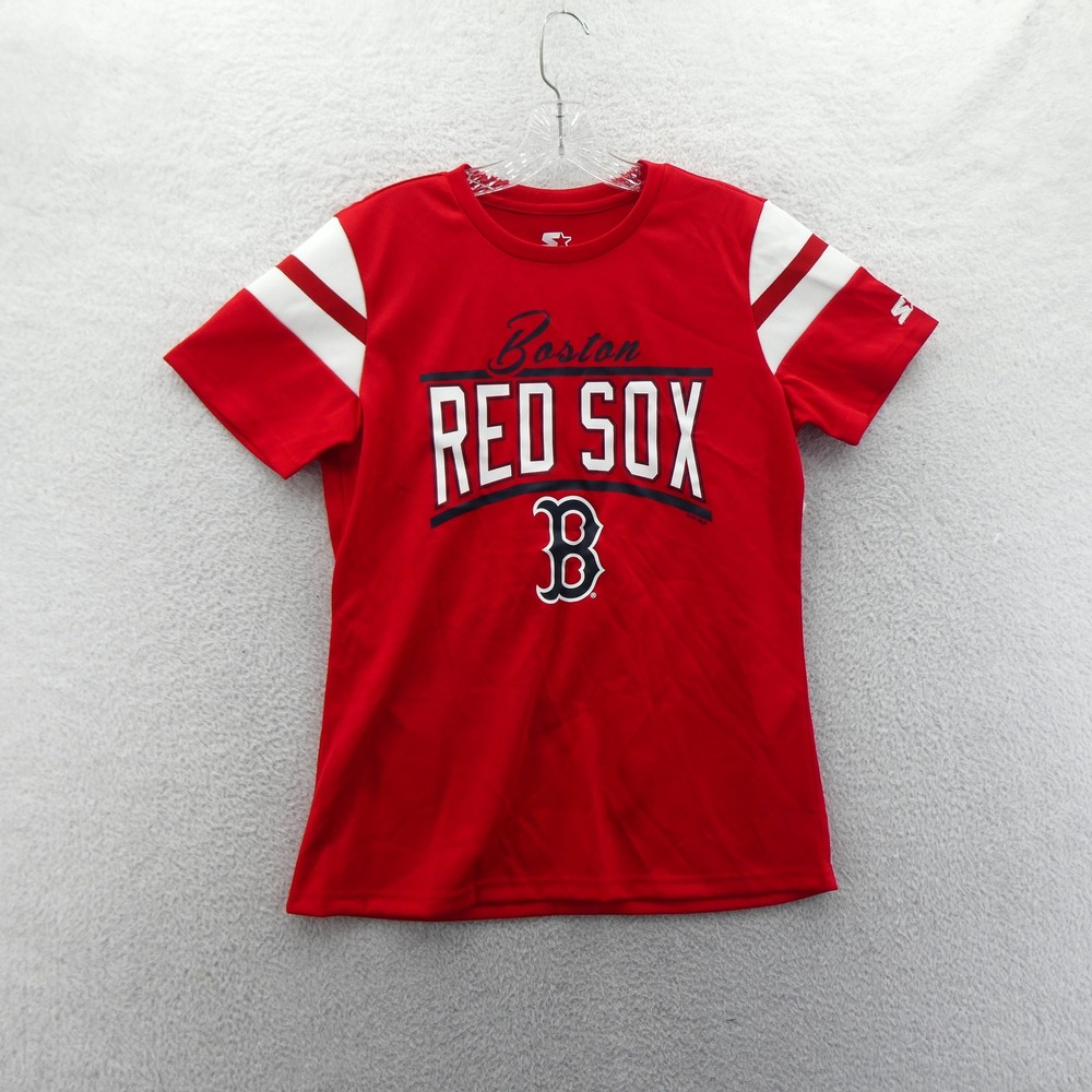 Starter Shirt Women Medium Boston Red Sox‎ Red White Stripe Performance MLB Fan